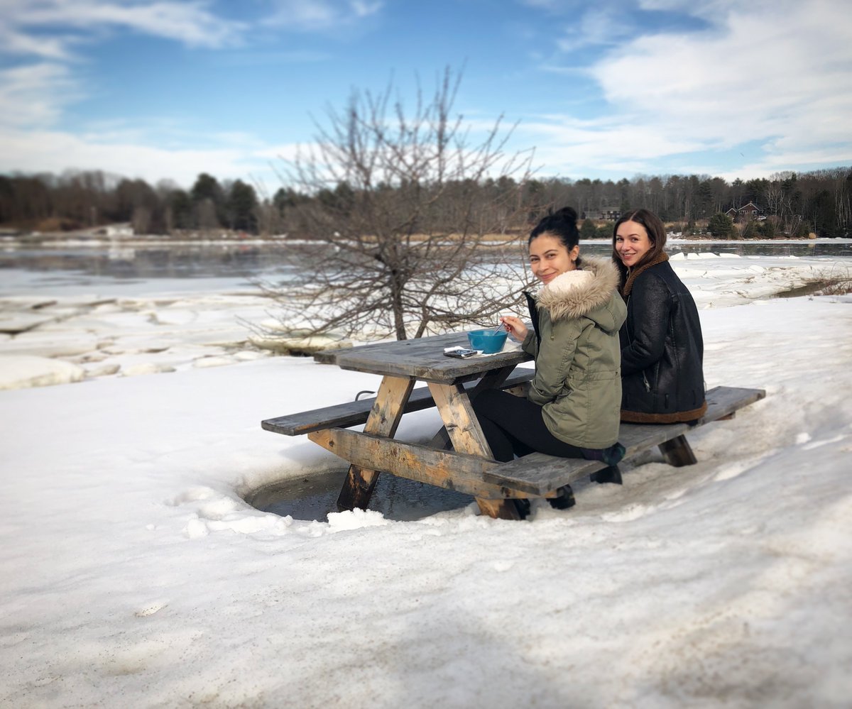 Record temps in Maine = lunch outside today!