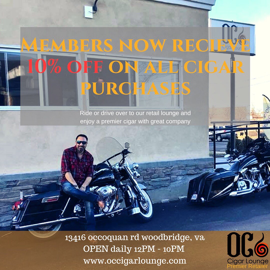OCCigarLounge's tweet photo. Membership has its benefits
.#OCCigarLounge #membership#NowSmoking #cigar #lounge #cigarstore #cigars #cigarlover #belmontbay #occoquan #luxury #cigarlovers #cigarlifestyle #cigarsnob #cigarboss #dmvcigars #humidor #instacigar #triangleva #ftbelvior #quantico #washingtondc https://t.co/1N8MNTnhcw