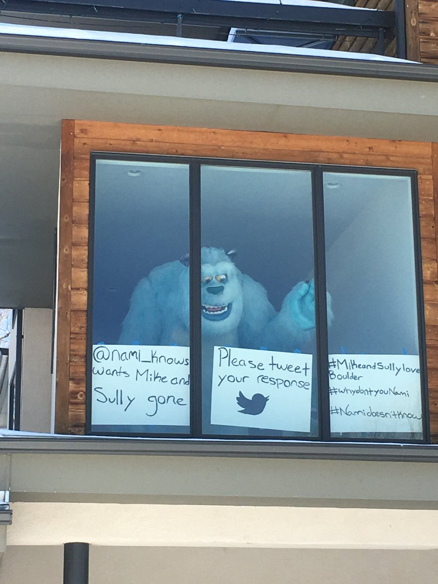 HSIimmersive's tweet photo. @nami_knows Our office dog Daisy love seeing Mike and Sully on her daily walk... We say keep them!! #MikeandSullyloveBoulder #whydontyounami #namidoesntknow https://t.co/PJ0YA1qU48