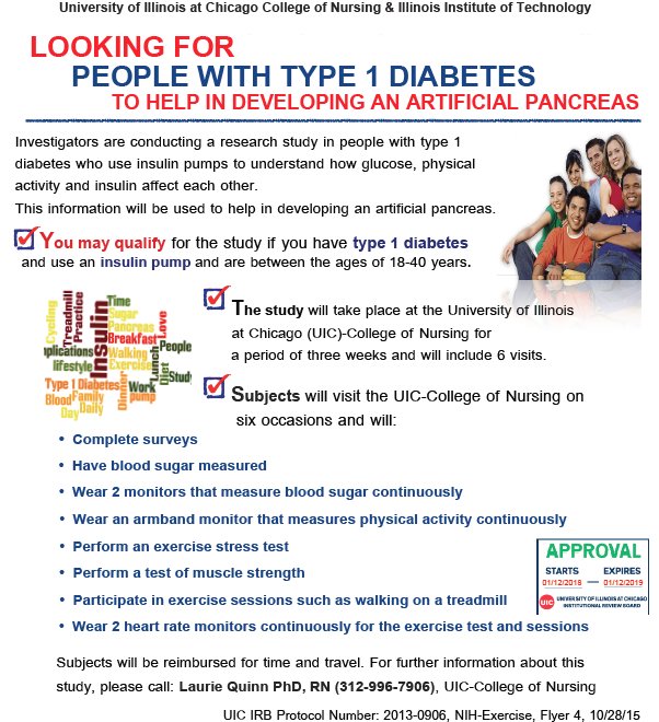 Artificial Pancreas Research in UIC starts recruiting!