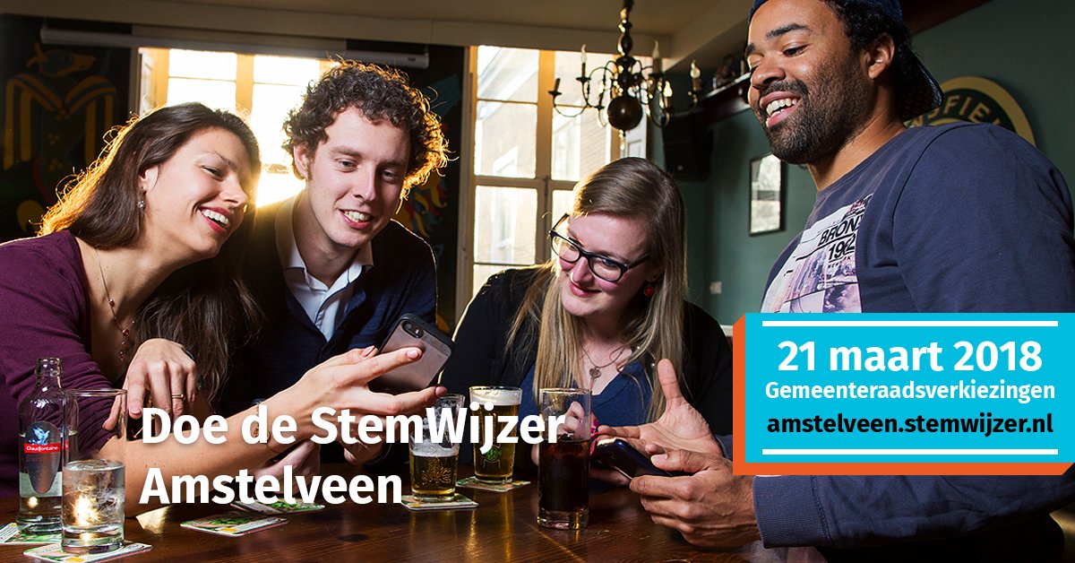 RaadAmstelveen's tweet image. Weet jij al op wie je gaat stemmen bij de gemeenteraadsverkiezingen van 21 maart 2018? Doe de StemWijzer Amstelveen op ow.ly/UMza30iwFRP. #kiesjeraad