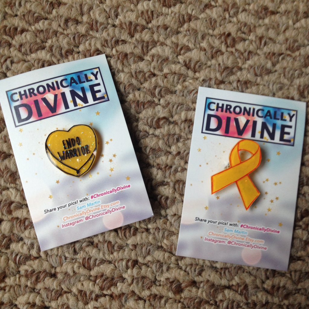 Argot_Says's tweet photo. Found these great pins for #endoawareness by #chronicallydivine on #Etsy. #oneweek https://t.co/nRZNrlUlX9