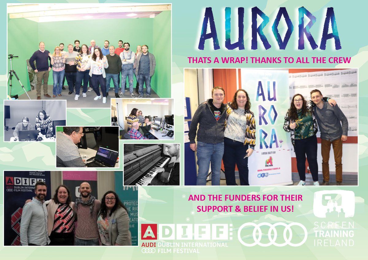 That's a wrap folks! Biggest thanks to the team who worked their socks off on AURORA #VR <a href="/pinkkongstudios/">Pink Kong Studios</a> <a href="/Denisjryan/">DjR</a> <a href="/StudioLiddell/">Studio Liddell</a> and #RodMorris Cant wait to show it this weekend <a href="/DublinFilmFest/">Dublin International Film Festival</a> #IMRSV2018 and our to funders <a href="/DublinFilmFest/">Dublin International Film Festival</a> <a href="/screentraining/">screenskillsire</a> <a href="/audiireland/">Audi Ireland</a> thanks!