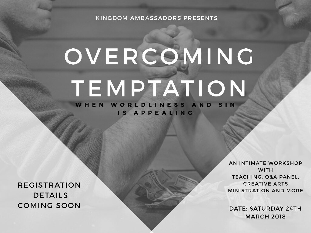 caitlin_dada's tweet image. Tell a friend to save the date for this! 

We’ll be looking at overcoming temptation going beyond just sexual lusts but exploring the temptation to gossip, indulge in worldly social activities, have outbursts of fleshly anger and so much more!! 
#OvercomingTemptation #KA