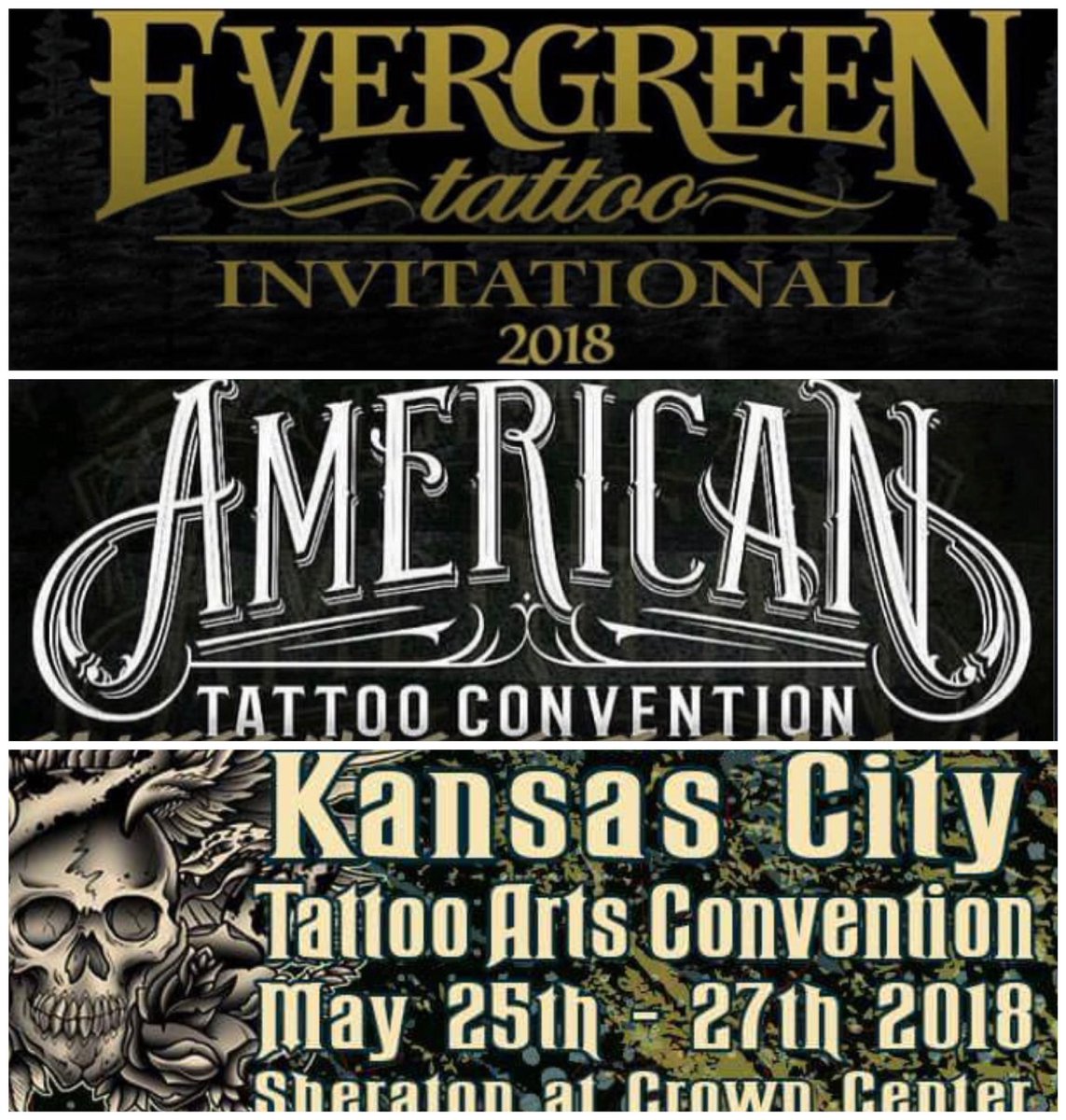 Tat2Stew's tweet photo. Attending and working the @evergreentattoo @AllAmerTattConv and @villain_arts Kansas City tattoo convention! Hit me up and book and appointment! https://t.co/fJF5g4jwmf
