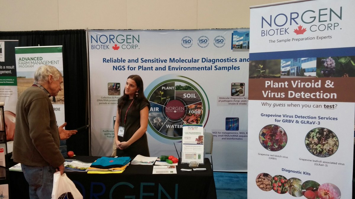 NorgenBiotek's tweet photo. Today has been a great turn out at @ofvc1 #OFCV2018! Come by tomorrow to booth #1106 and ask us about our quantitative pathogen detection service! #NOTLagriculture #GRBV #GLRaV-3 https://t.co/TbLfVPvbII