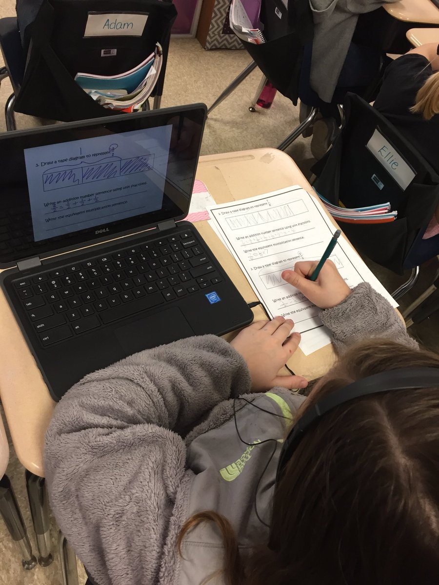 VolkertMath's tweet image. Awesome in-class flipped math lesson @CVCSDWarriors in Mrs Drumm’s 4th grade class! @BTEdTech #flipped #mathtech