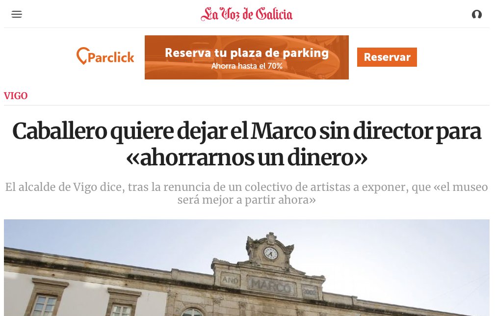 Resulta que #AbelCaballero quiere ahorrarse el sueldo de un director de museo elegido mediante #convocatoriapública siguiendo los modelos de #buenasprácticas en cultura porque no quiere ahorrarse los 18.333 que cobra #mingosteixeira por #Mostrarte2017 bit.ly/2EILaev