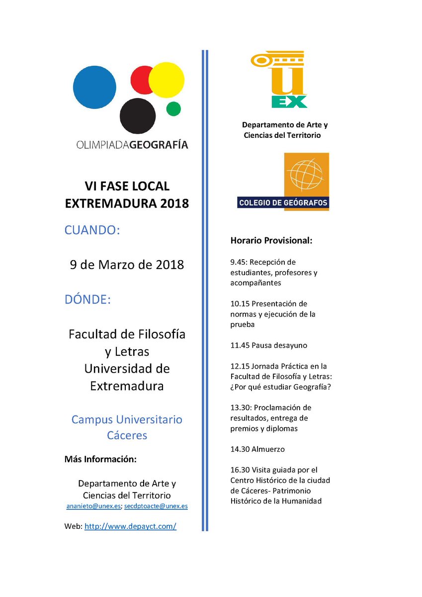 guuex's tweet photo. Si @Reginoherma pudo en lo suyo, ¿por qué tú no en lo nuestro? 💪🏅

OLIMPIADAS DE GEOGRAFÍA PARA ESTUDIANTES DE EDUCACIÓN SECUNDARIA 
9 de marzo de 2018
@Geografia_UEX https://t.co/CiYaeaIexw