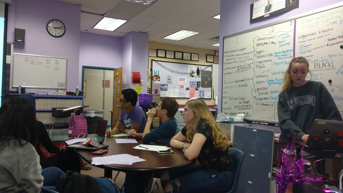 Literary arts magazine students leading an after school meeting to discuss art and literature selections for our publication. #WorkHappyWednesday #SJW2018