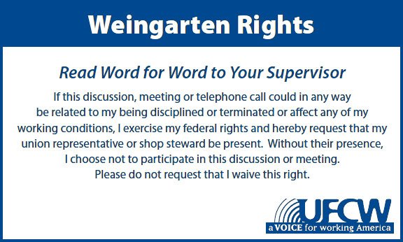 Know your #WeingartenRights? You should. goo.gl/Qvx159 @UFCW @UFCWLocal1776