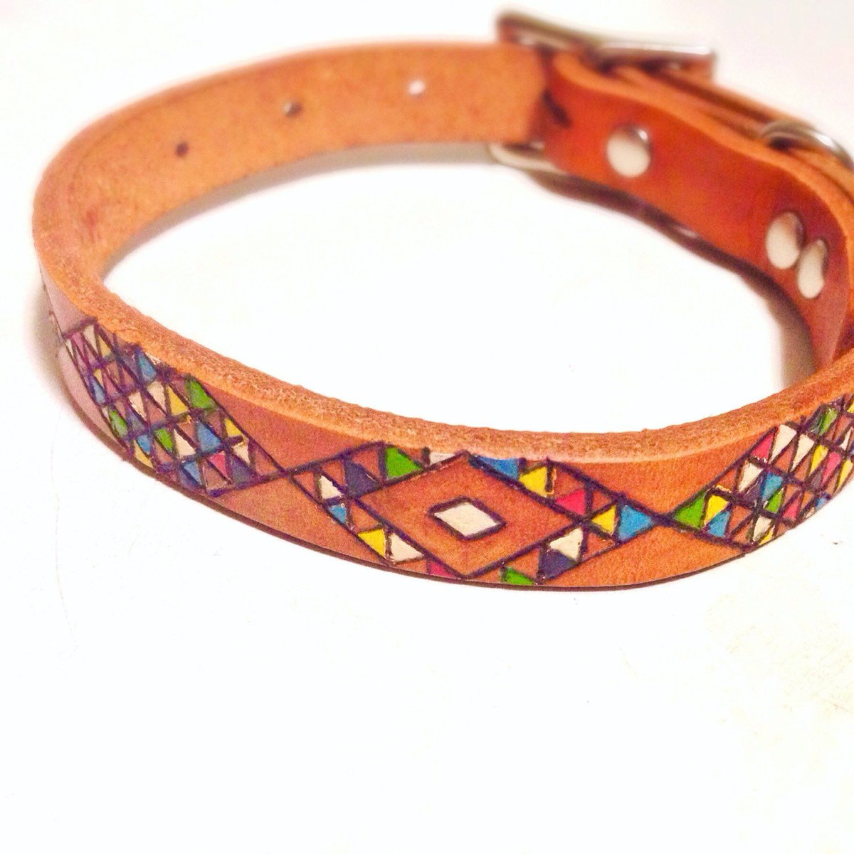 ★★★★★ 'Love it!!! Excellent quality, customer service & product! Would definitely order from this shop again!!:)' samantha s. etsy.me/2ofx5L8 #etsy #pets  #durableleather #puppylove  #dogs #geometric