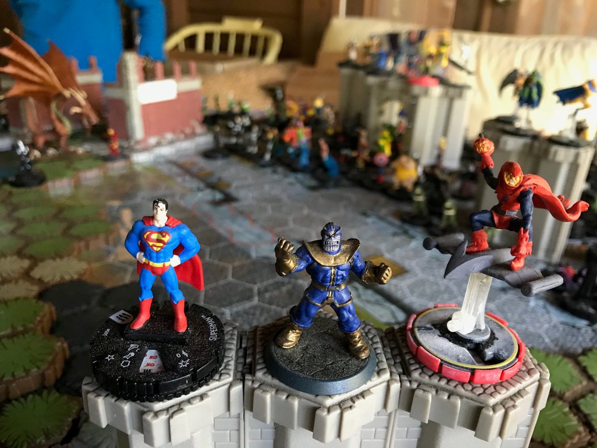 GoingRingside's tweet photo. So I hope I'm not corrupting Kade to become a huge nerd like me. Our ever-growing Heroscape board game now has 500+ superheroes. #nerdlife https://t.co/WWdL3RgSCK