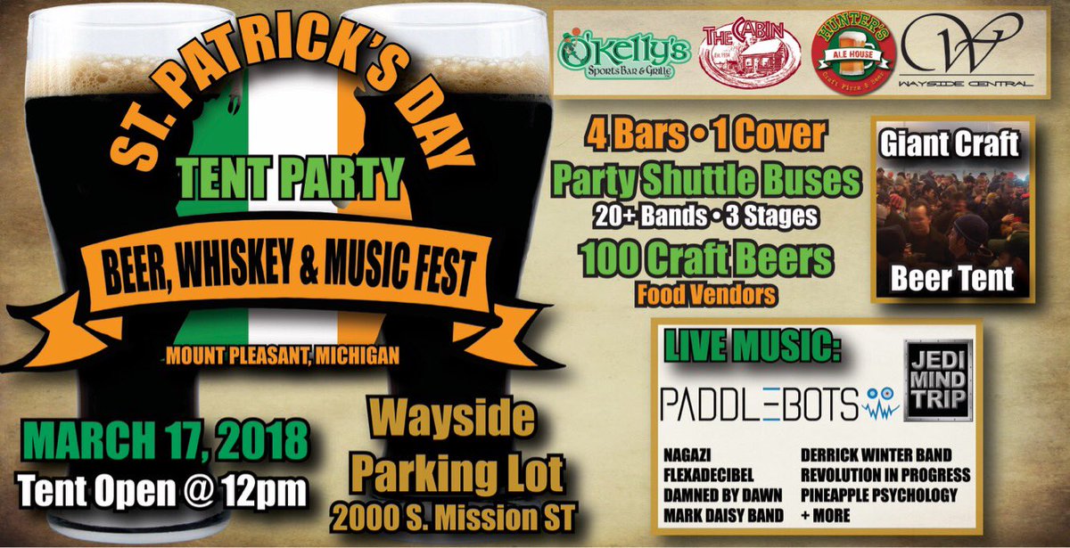 Announcing our LARGEST EVENT of the Year!

☘️Uptown St. Patrick's Day ☘️3/17

Beer, Whiskey,&amp; Music FEST!

-4 Bars
-Giant Tent ⛺️
-20+ Bands