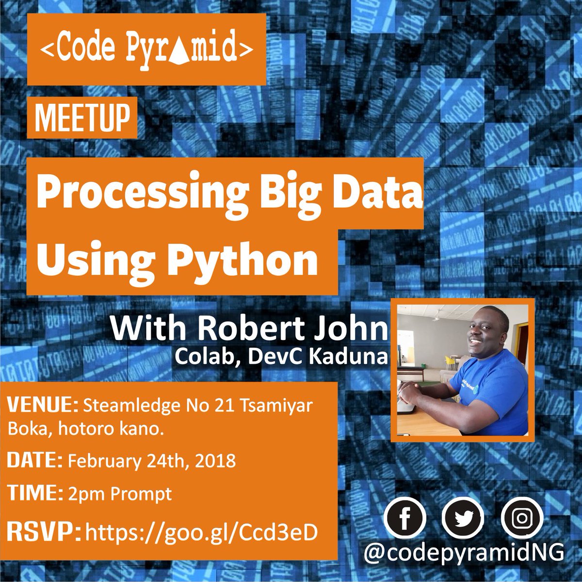 codepyramidNG's tweet photo. the big data processing patterns needed to utilize them in large-scale analytical applications and identify when a big data problem needs data integration. No prior programming experience is needed.Register here: https://t.co/xFf78l4egE. Location is Kano #codepyramid #arewa https://t.co/wdpjGEmVjM