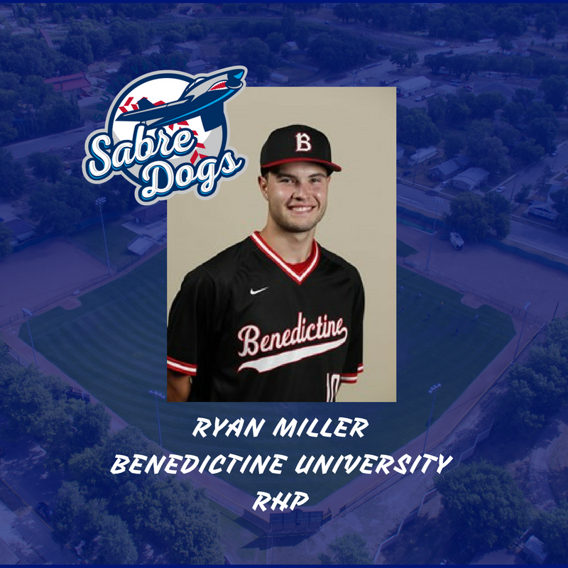 We have added another RHP to the team! Help us welcome <a href="/ryanmiller_13/">Ryan Miller</a> from <a href="/BenUBaseball/">Benedictine Baseball</a> to the Sabre Dogs Squad this summer! Follow all updates on the team at …svalleysabredogs.pointstreaksites.com/view/sabredogs #TheBestComeNorth #SkysTheLimit