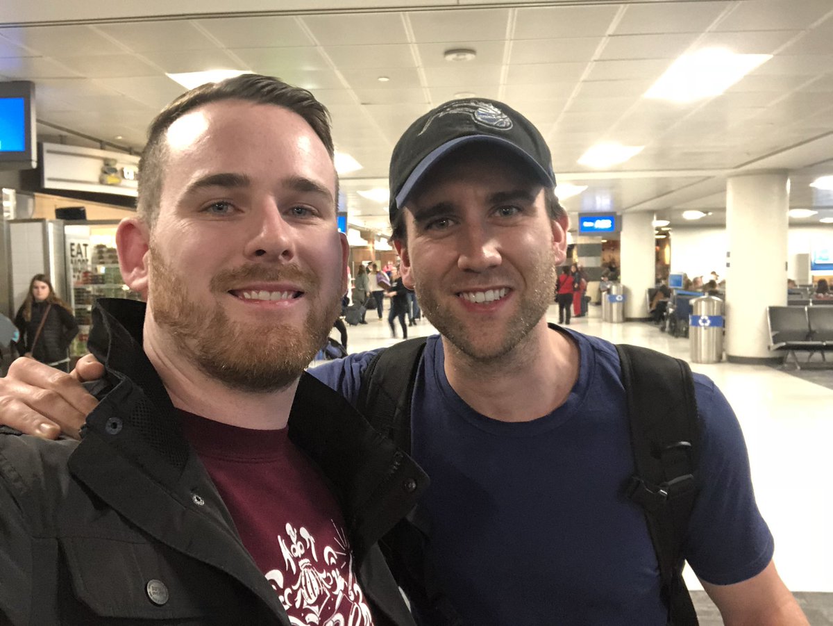 conpacksstudios's tweet photo. Always okay with switching seats with @Mattdavelewis on any flight. After all, he did save Hogwarts! https://t.co/HxcSVcyKdP