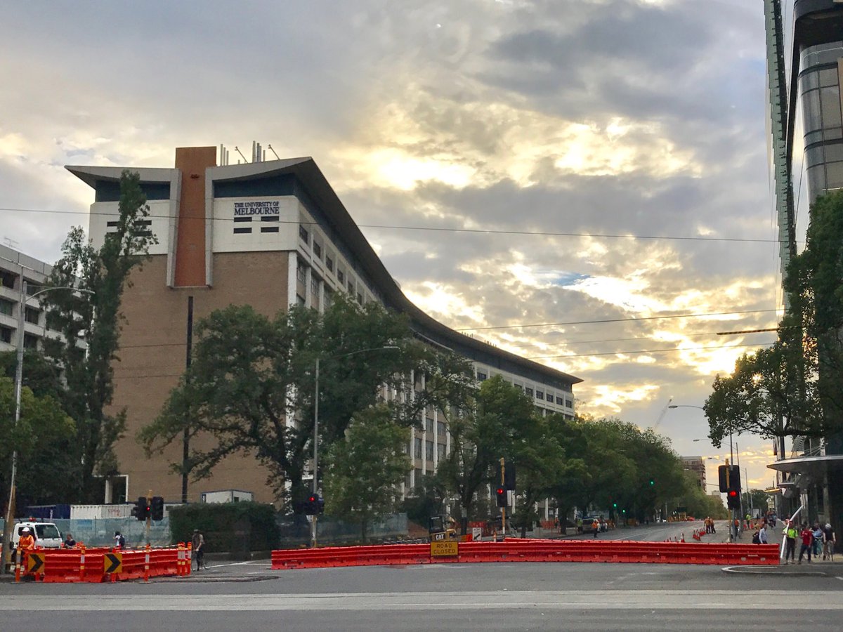 Grattan St closed for <a href="/metrotunnelvic/">Metro Tunnel</a> works, thus the fun begins to navigate around and into @unimelb and @engunimelb - exciting, if challenging, times!