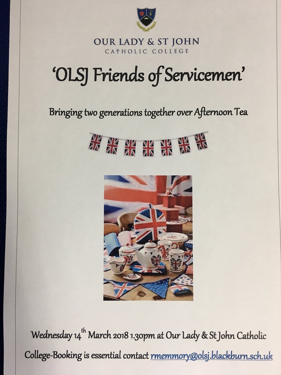 Looking for ex-servicemen in Lancashire to invite to Afternoon Tea-at our school-pls spread the word, we really want to give something back