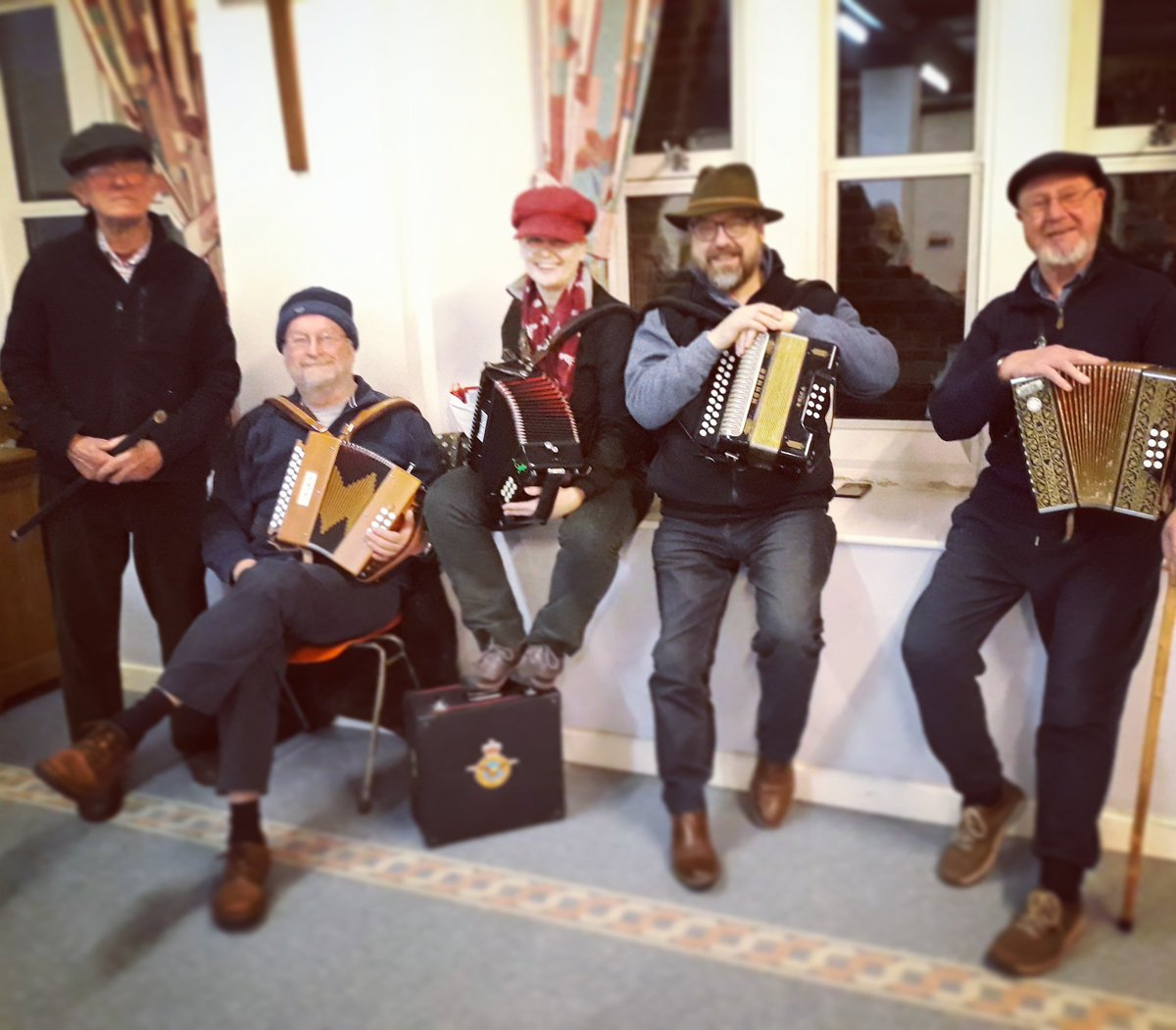 Bury Fair Women's Morris musicians having a hat night 😊