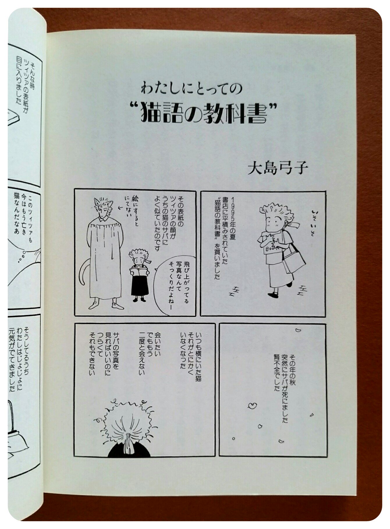 カトウ ニニ 在 Twitter 上 この 猫語の教科書 の解説漫画に出てくる 大島弓子先生の飼い猫サバ サバとの日々を描いた作品群 写真 で知られていますが 御本人 御本猫 の写真が公開されることは少なかったと思います 19年 の雑誌oliveに掲載された記事
