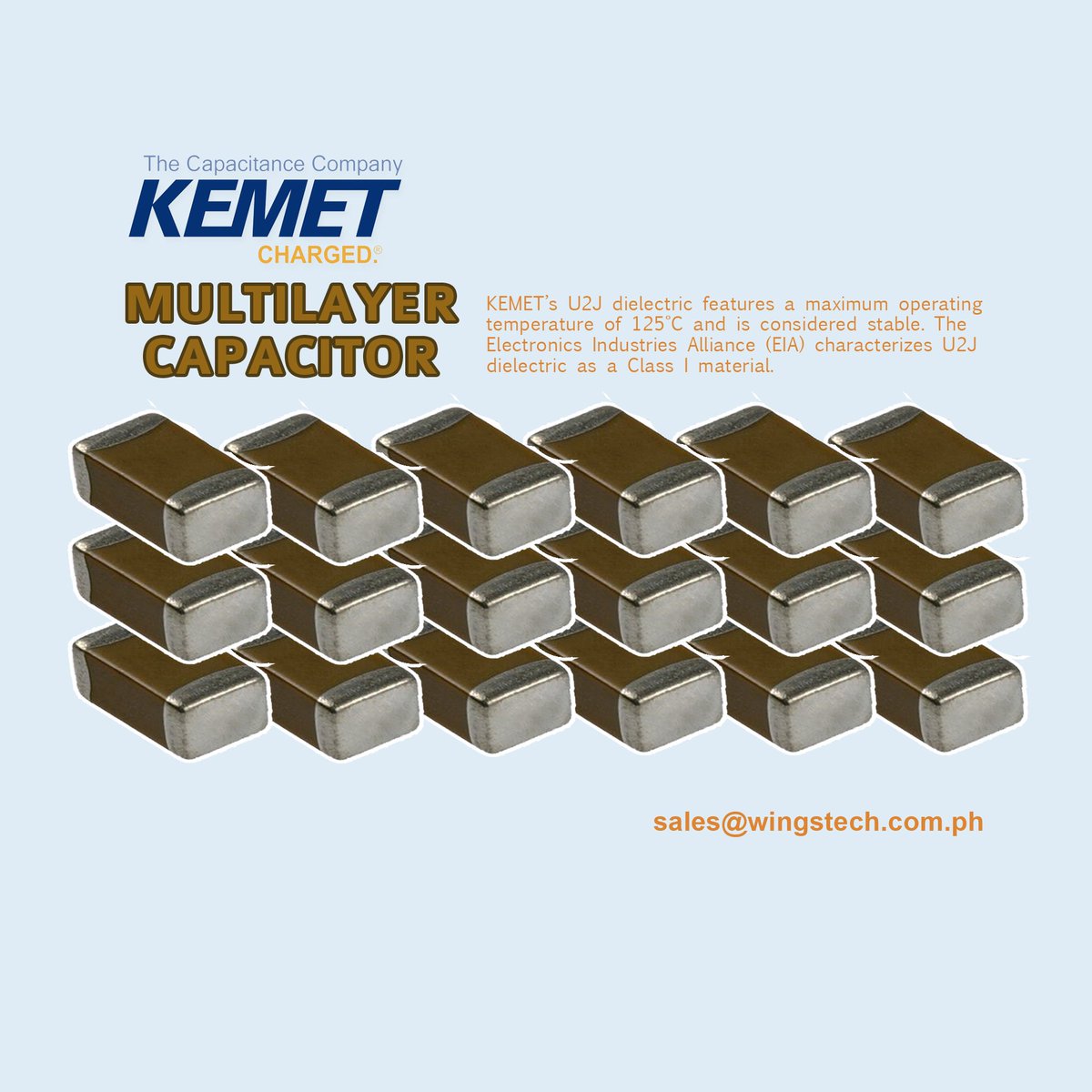 WingsTechPH's tweet photo. #Kemet #MultilayerCapacitors offers tremendous performance, reliability and cost advantages for circuit designers. Request a quote at sales@wingstech.com.ph https://t.co/XW1FsucB69