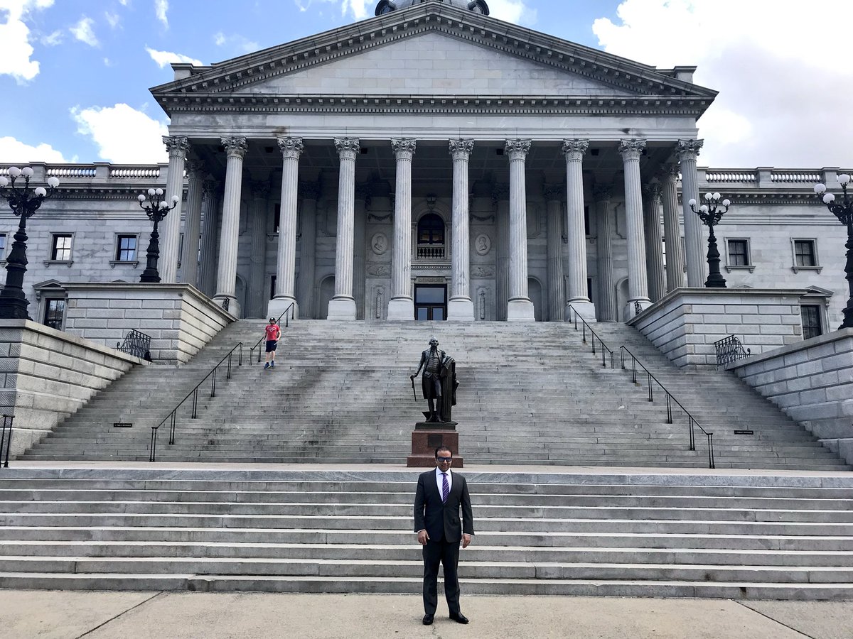 waltgov's tweet photo. Energized after two days moving forward proposals to drive job growth, connect working Americans to opportunity, and increase critical infrastructure in communities across the US. Final stop before heading home is the beautiful SC State House! #AcceleratorForAmerica #AFAColumbia https://t.co/z8fqUM62bf