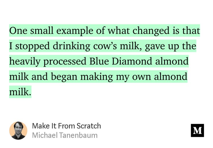 The latest piece on my Medium blog, “Make It From Scratch” — <a href="/mdtanenbaum/">Michael Tanenbaum</a> bit.ly/2CALLZP, about making my own almond milk.