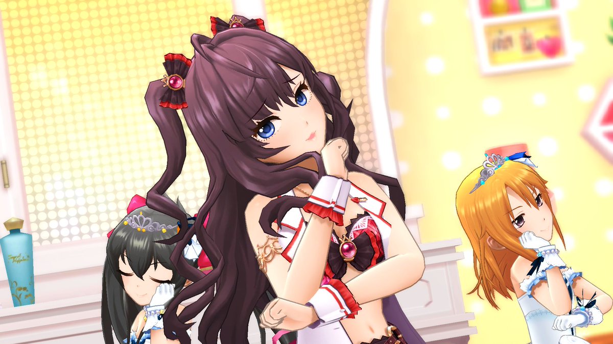 大祝 A Twitter 現在の育成ユニット 一ノ瀬志希 With ビートシューター 両翼は 的場梨沙 と 中野有香 の黒髪ツインテール組 結城晴 と 藤原肇 の男っぽい名前だけどお祖父ちゃんから貰った大切な名前組 晴ちゃんにそんな設定はない で構成 そろそろ肇ちゃん