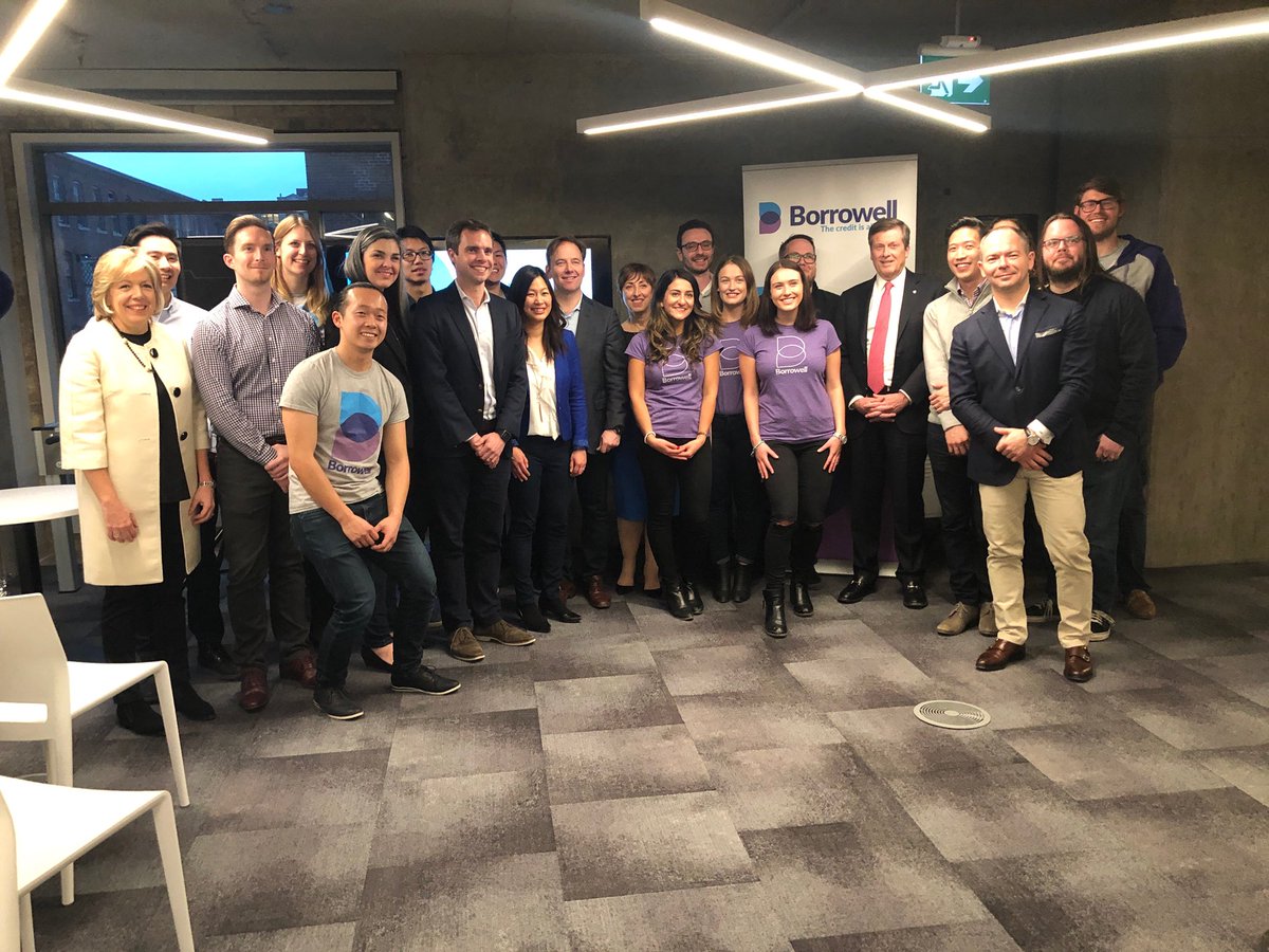 JohnTory's tweet photo. A Canadian success story, @Borrowell is a leader in fintech and an important part of Toronto’s vibrant technology community. I’m very happy to see them expanding and helping to create good tech jobs right here in Toronto. https://t.co/WG92ujsGDi