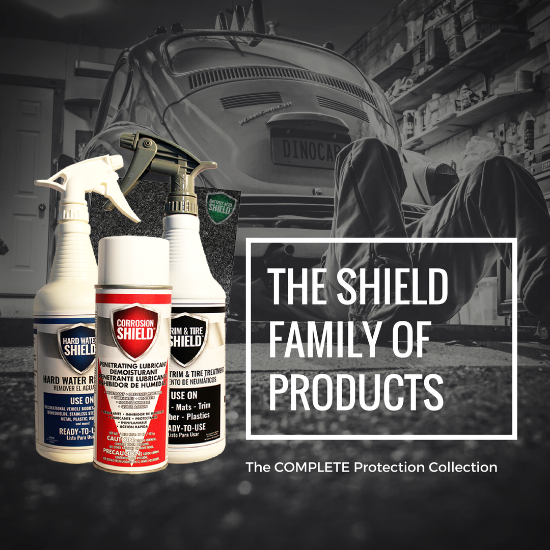 ClubCleanInc's tweet photo. The COMPLETE Protection Collection includes : 🛡Trim &amp; Tire Shield, 🛡 Battery Acid Shield, 🛡Corrosion Shield, and 🛡Hard Water Shield #clubclean #cleaning https://t.co/iwH2j8jBz2