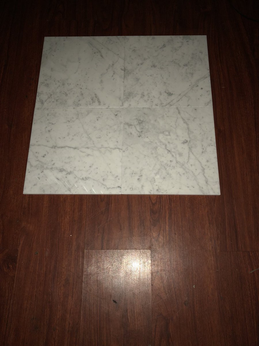 Bianco Carrara polished 12 x 12