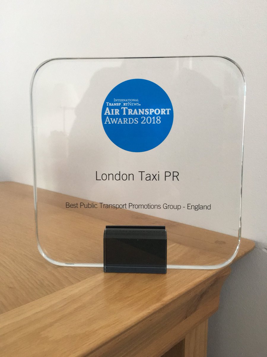Extremely Proud to receive our award today for winners of Best Public Transport Promotions Group-England in the Air Transport Awards 2018. Look out for our piece in upcoming winners publication. #proud #progress #Londontaxipr #lovelondon #Taxis #taxitradepr #recognition