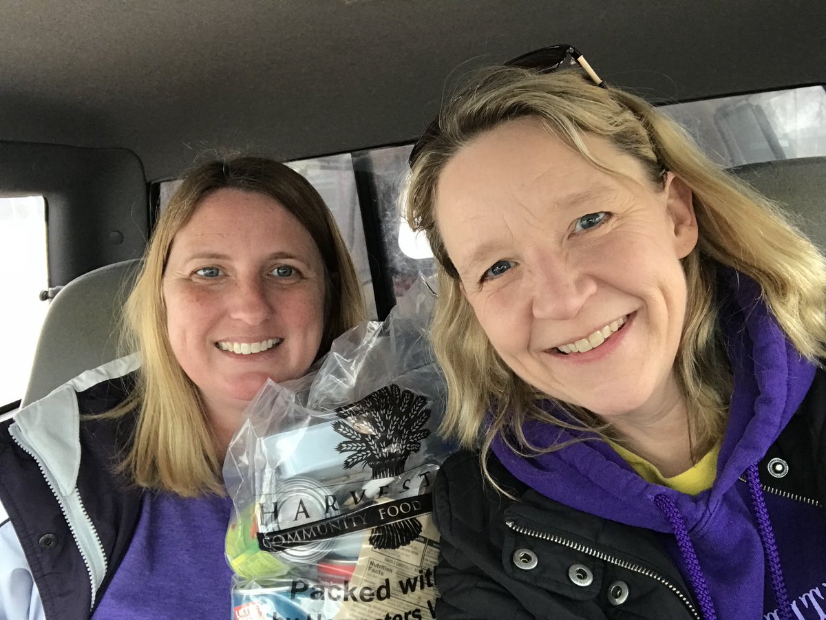 Our 💜s are full, &amp; hopefully a few Pirate bellies are, too — thanks to the staff who took time on our snow day to help deliver food &amp; snacks to many of our students today! #Proud2BPirates