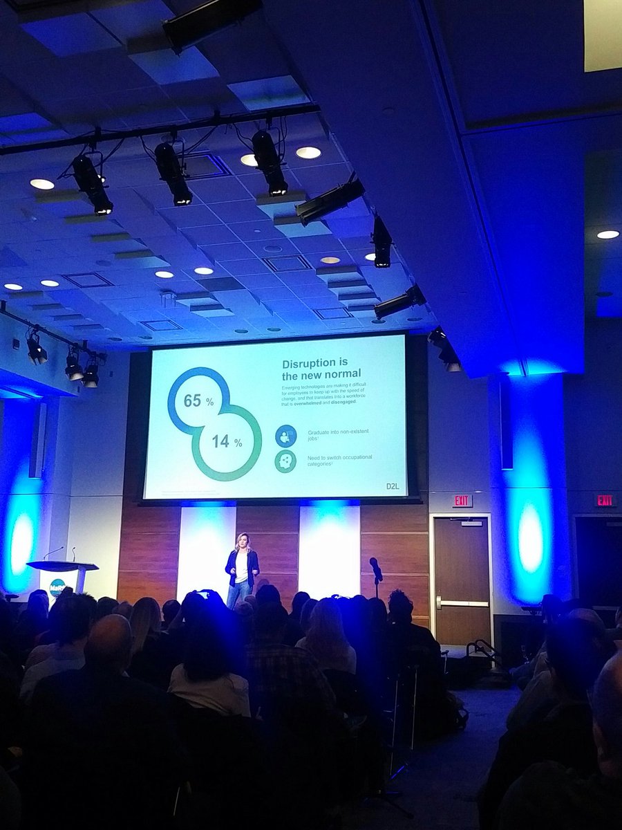 JillSkene's tweet photo. Disruption is the new normal. Speed of these changes are what's causing our Workforce to feel unengaged. @AndraPopescuMBA @D2L #futureofwork @MaRSDD https://t.co/Stuc112wUP