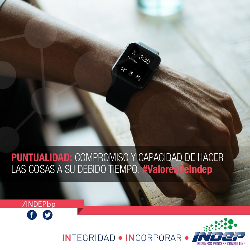 INDEPbp's tweet photo. Porque sabemos que tu tiempo es importante, en INDEP cuidamos la puntualidad; ofrecemos a nuestros clientes la promesa de cumplir con las fechas de entrega acordadas.
#ERP #Valores #BusinessPartner #FelizJueves https://t.co/af7gJXJBWK