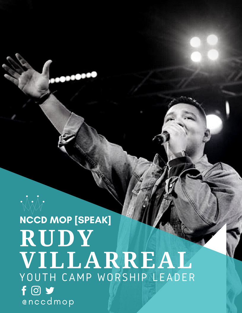 NCCDMOP's tweet photo. Pssst! Have you heard? Rudy Villarreal will be our worship leader at this year's NCCD MOP youth camp! 🔥
#nccdmop
#speak2018 https://t.co/ItNZCLlsrR