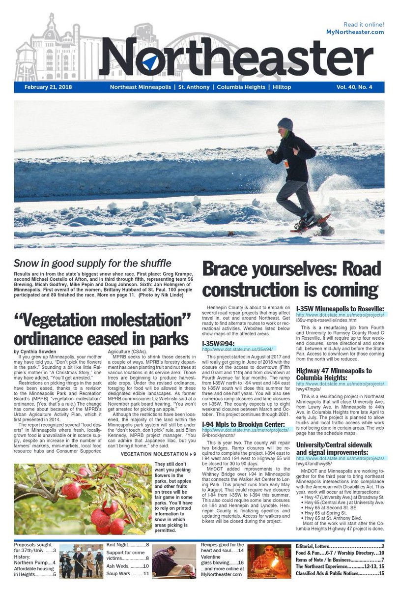 Look for the 2/21 edition on your doorstep, local business, at the Northeaster office or read it now at mynortheaster.com! #mynortheaster #nenews #nempls #mpls #nordeast #localnews #yourneighborhood #bestofnempls #events #stories #stanthony #columbiaheightsmn #hilltop