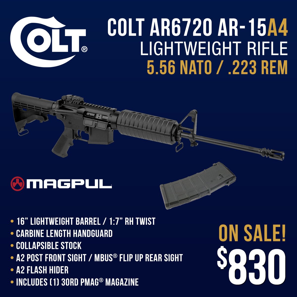 gunbuyer_com's tweet photo. Colt AR-6720 A4 Lightweight Barrel just $830 + FREE SHIPPING! Buy Now: https://t.co/tTZrw1pNcz #colt #coltAR #ar #ar15 #ar6720 #6720a4 #coltfirearms #rifle #guns #pewpew #2a #freedom #gunrights #America #2ndAmendment #556nato #223rem #nato #magpul #pmag #modernsportingrifle https://t.co/WPJ3kLmbng