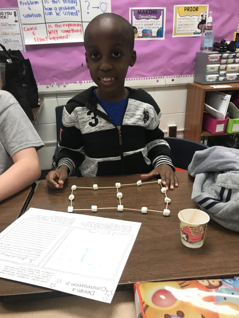 ThirdGradeFES's tweet photo. Third grade enjoying building their own constellations for our annual books, blankets and blizzards event! #fesworld https://t.co/cUugkbR7mW