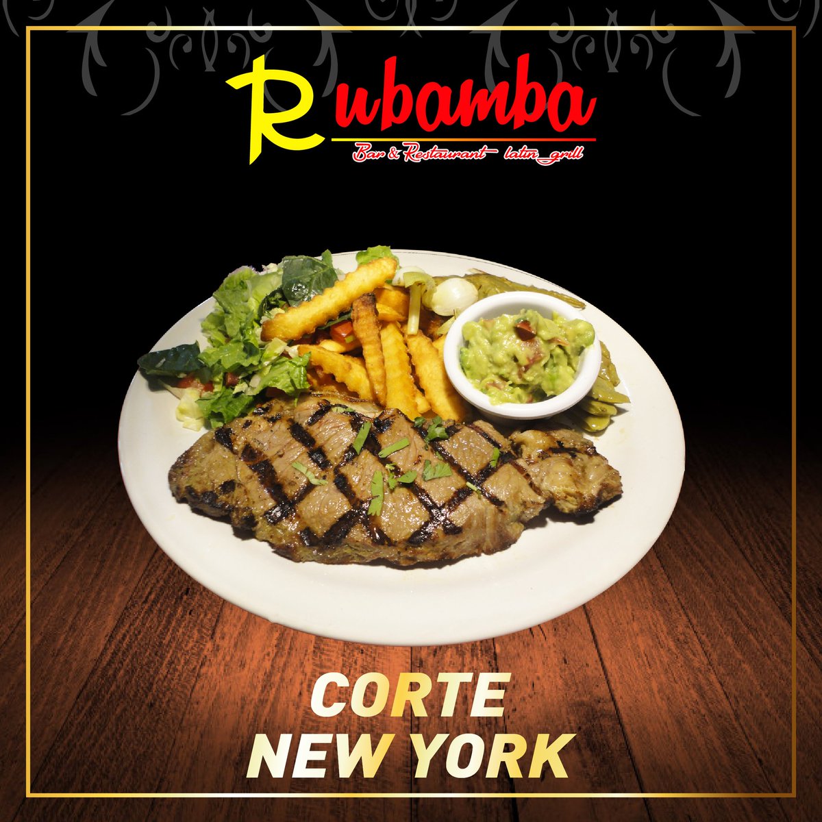 RubambaRestaura's tweet image. Saborea nuestro #CorteNewYork, acompañado de nopales, ensalada, #Guacamole, papas fritas y chiles. ¡Disfrútalo con una cerveza fría!Ven a #Rubamba, estamos en la esquina de la Av. 58 norte y Flor de Ciruelo, Plaza Real, Ibiza, #PlayaDelCarmen Quintana Roo.