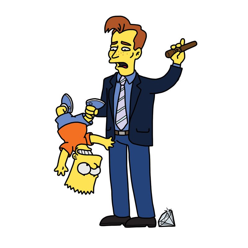Perhaps the trickiest #cartoon #cryptic #crossword #clue from our Simpsons-themed Issue 7 – available here: goo.gl/2Wyggm 

That is, of course, erstwhile #TheSimpsons writer <a href="/ConanOBrien/">Conan O'Brien</a> featured with Bart.

Can you crack the clue? More here: goo.gl/T2FtGS