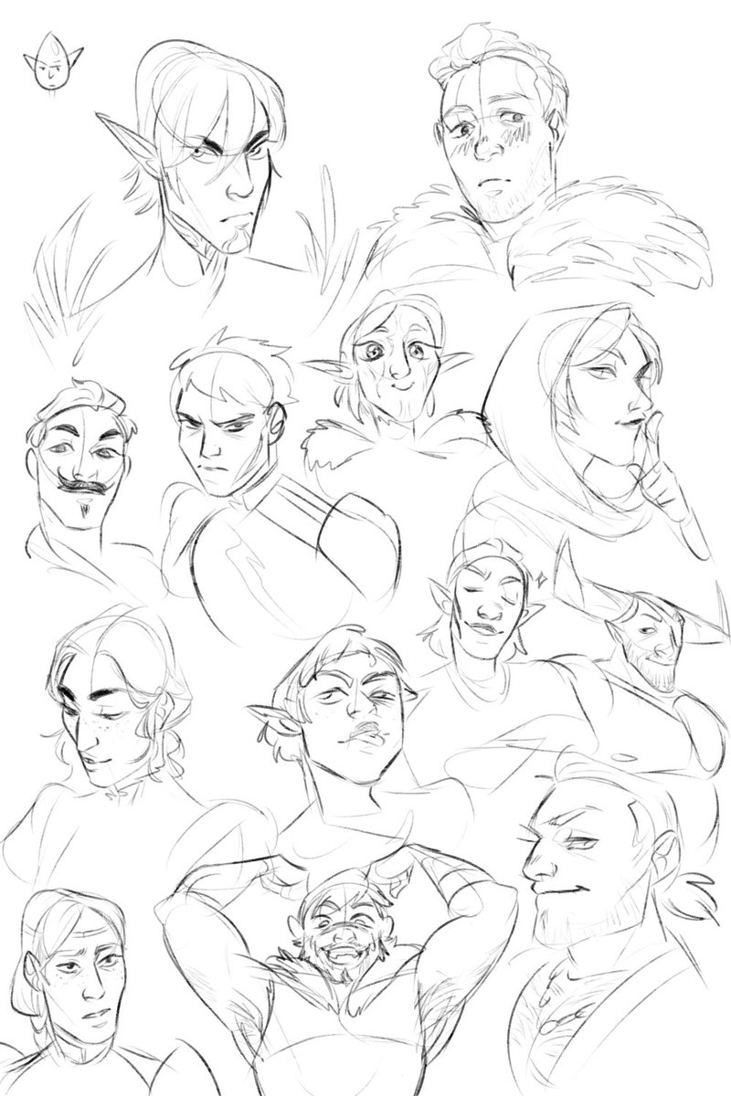 doodles i did with @xandrei ! tried to draw some dragon age characters from memory ? 
