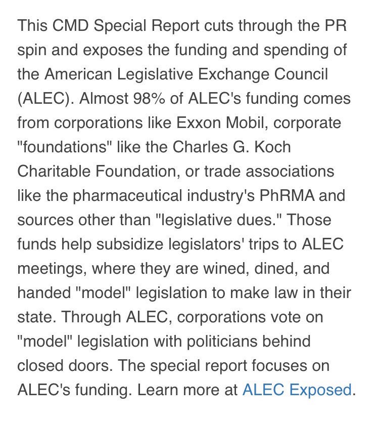 ALEC -  https://www.alecexposed.org/wiki/ALEC_Exposed