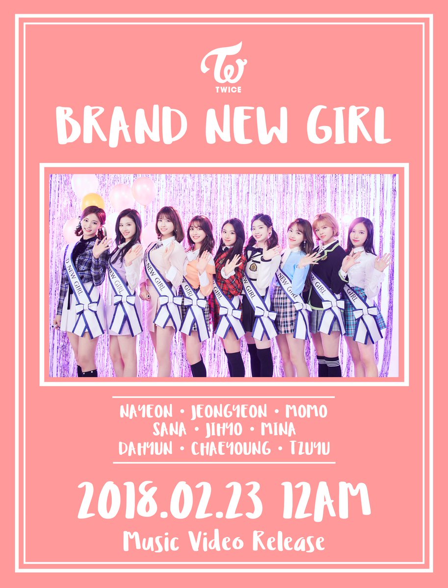 Koreaboo's tweet photo. ICYMI: TWICE dropped a teaser image for "Brand New Girl"~ We are ready!! �� 🍭 @JYPETWICE https://t.co/H6Q7iYrEnL