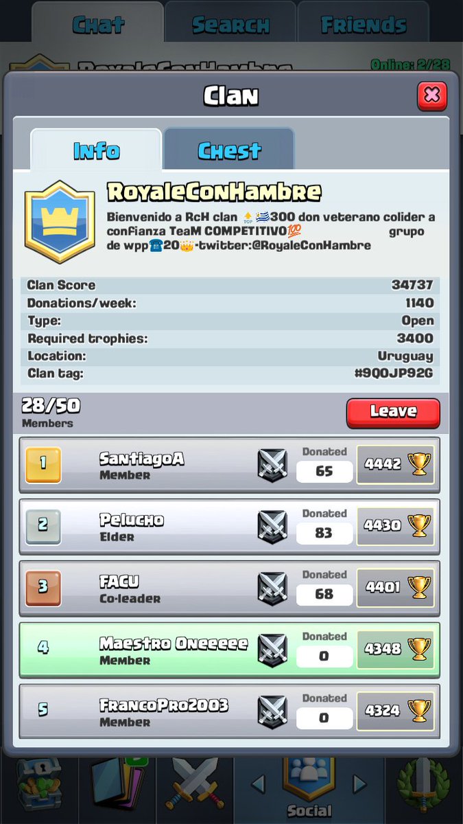 Quien quiera entrar a ayudar es bienvenido, hace poco tuvieron un problema con uno que no sabe hacer otra cosa que molestar.. Ayudenlos a volver! Siganlos <a href="/RoyaleConHambre/">RoyaleConHambre</a> 
RT se agradece!! @NautGamiing <a href="/Kenpa505/">Gastón André</a> <a href="/TeamFalopaCR/">Team Falopa</a> <a href="/Decano_eSports/">Decano eSports</a> <a href="/BraveheartCR/">Braveheart Gaming</a> <a href="/URUComunidad/">COMUNIDAD URU</a> <a href="/UruTeam/">[UruTeam] - CR🏆</a>