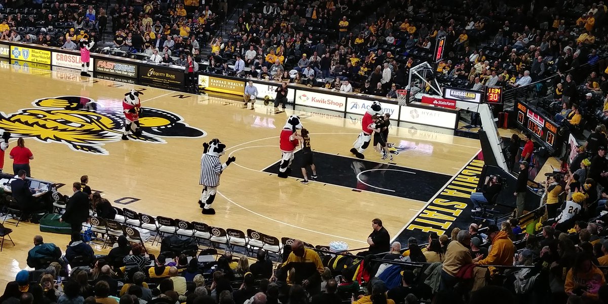 wheatweet's tweet photo. Who needs Red Panda or Quick Change for halftime performances? We have a 3 on 3 grudge match between @ChickfilA cows &amp; @DeltaUpsilonWSU, being officiated by a striped cow! https://t.co/t1kdl3RooN
