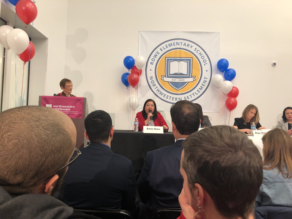 Anne4Fourth's tweet photo. I’m the only one at this table who went head to head with Rahm Emmanuel when he tried to close public institutions in our communities like our 13th district police station. I will have no issue standing up to speaker Madigan in defense of the 4th district #anne4fourth https://t.co/NfSPxtUTo4