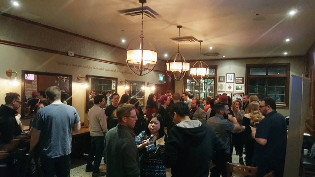 Great turn out at the Pre-GDC Toronto meet and greet! Thanks @OMDCtweets 🍻🙏
