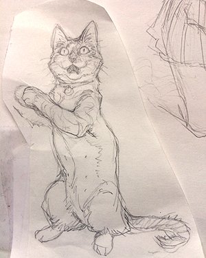 猫の日だったのか…
https://t.co/8KaQyWybIc
これの下絵の一部、がんばってかわいい猫を描こうとした結果こういう感じに 